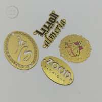 Custom high quality shiny gold metal labels for clothes